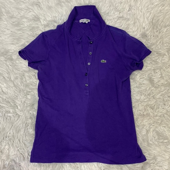 Purple Authentic Lacoste Polo Shirt - Picture 1 of 3